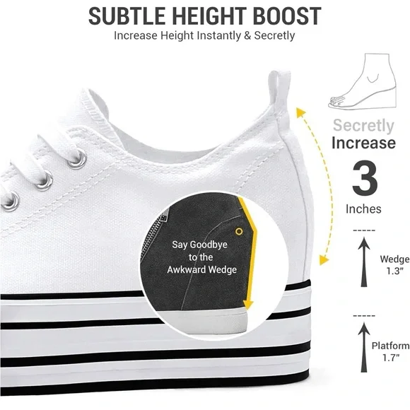 Sneakers White Platform Refrese Size 8 - Picture 3 of 8